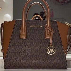 Michael Kors Brown and Tan Satchel